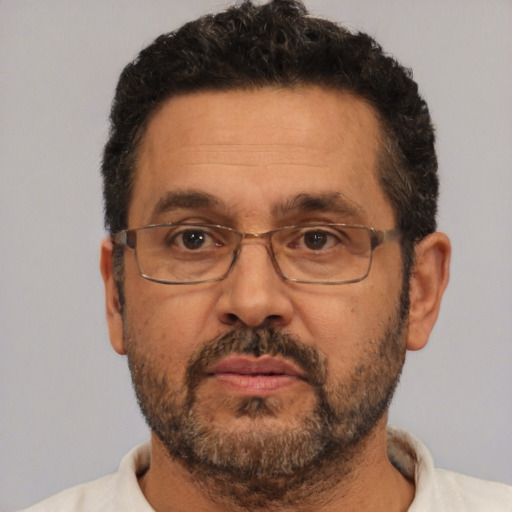Neutral white adult male with short  brown hair and brown eyes