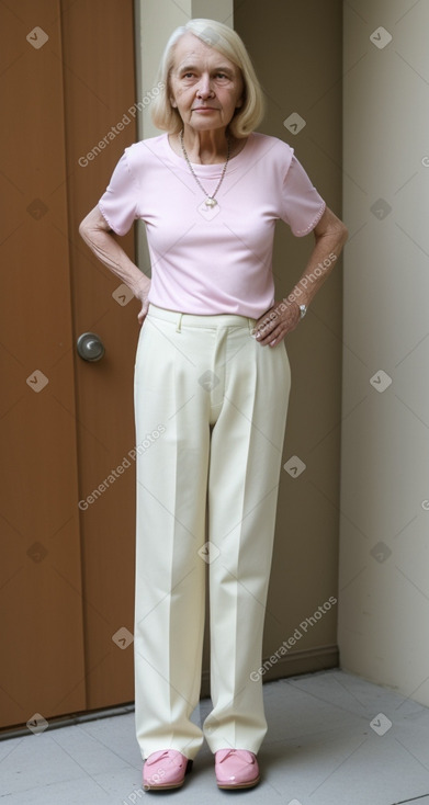 Caucasian elderly female with  blonde hair