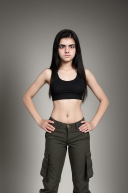 Syrian teenager female with  black hair