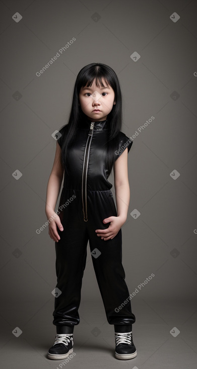 Mongolian infant girl with  black hair