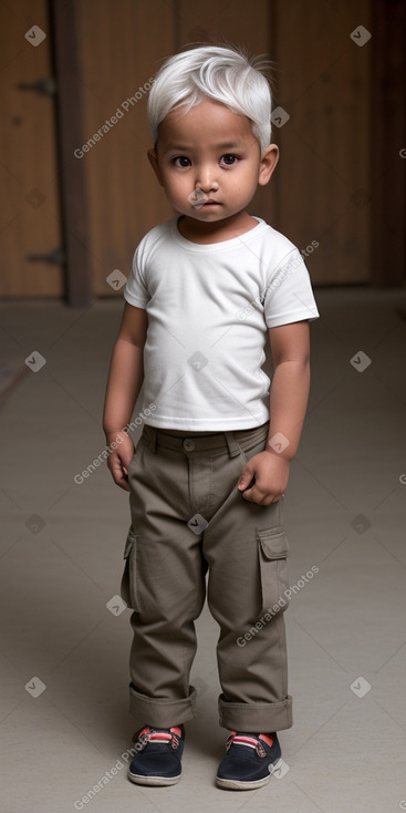 Nepalese infant boy with  white hair