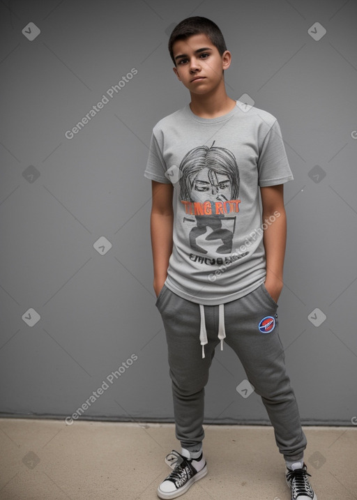 Costa rican teenager boy with  gray hair