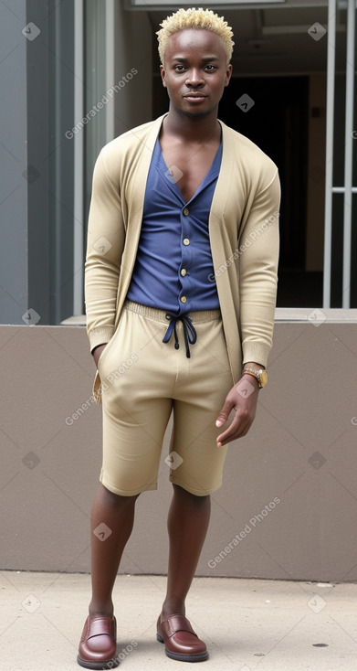 Ghanaian adult male with  blonde hair