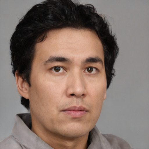 Neutral white adult male with short  brown hair and brown eyes