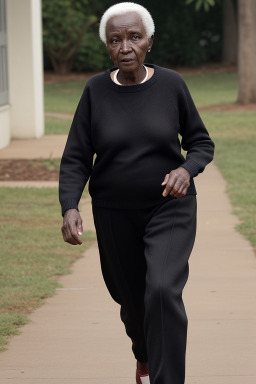 Ugandan elderly female with  black hair