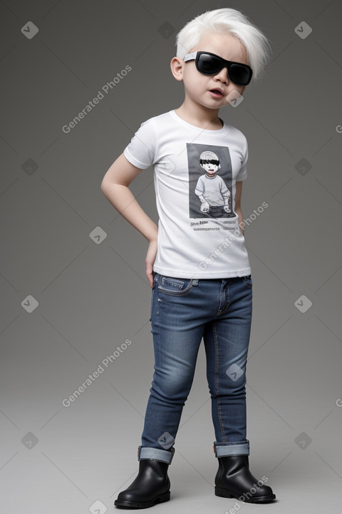 Chinese infant boy with  white hair