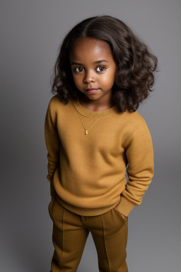 African american child female with  brown hair