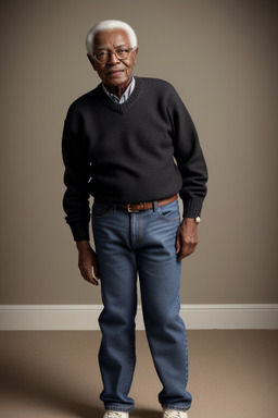 African american elderly male with  black hair