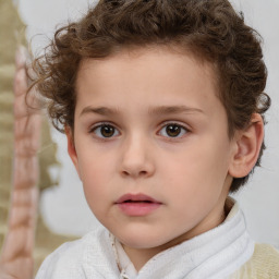 Neutral white child male with short  brown hair and brown eyes