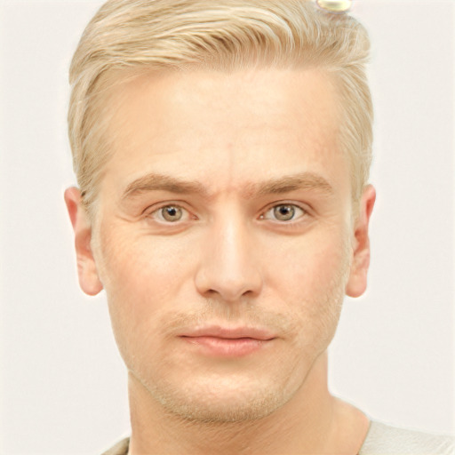 Neutral white adult male with short  brown hair and brown eyes