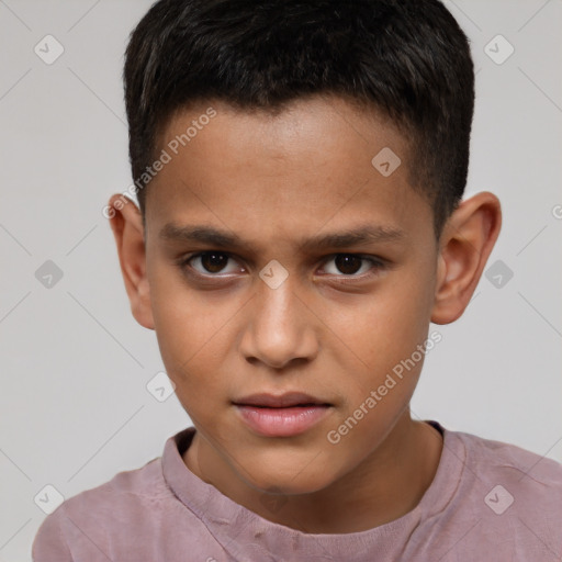 Neutral white child male with short  brown hair and brown eyes