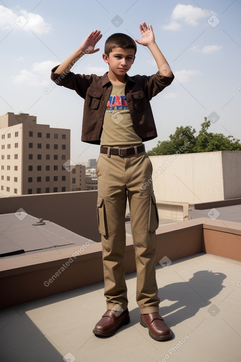 Uzbek teenager boy with  brown hair