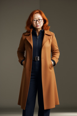 Korean middle-aged female with  ginger hair