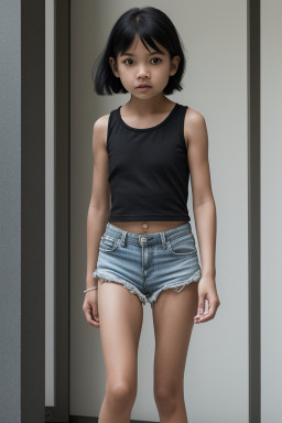 Singaporean child girl with  black hair