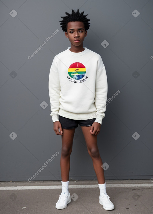 Jamaican teenager boy with  white hair