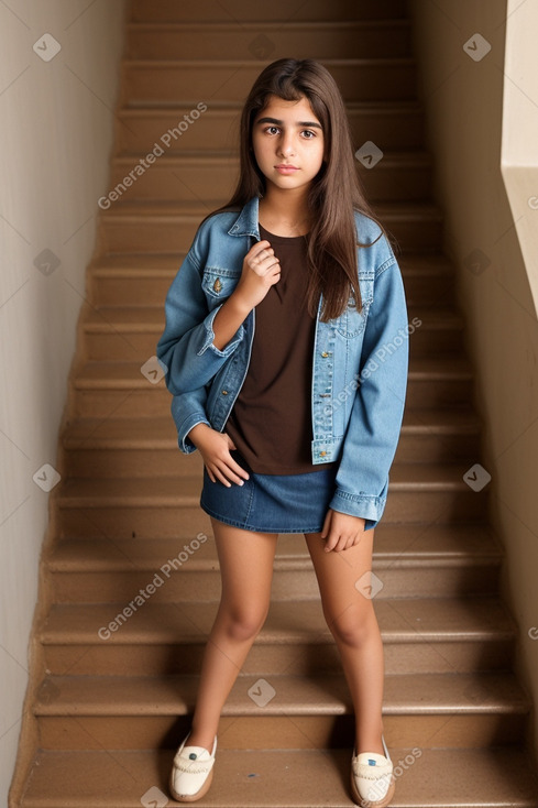 Emirati teenager girl with  brown hair