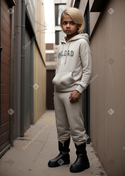 Indian child male with  blonde hair