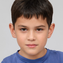 Neutral white child male with short  brown hair and brown eyes