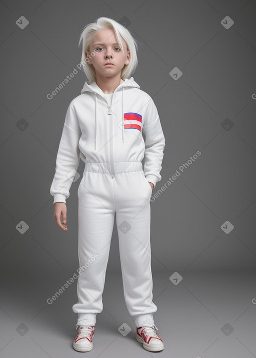 Russian child boy with  white hair