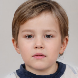 Neutral white child male with short  brown hair and brown eyes