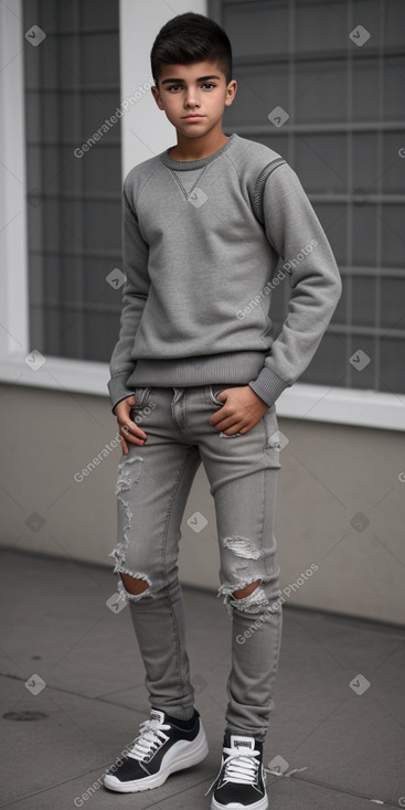 Colombian teenager boy with  gray hair