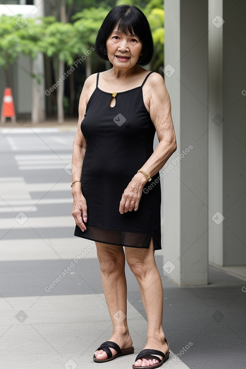 Singaporean elderly female with  black hair