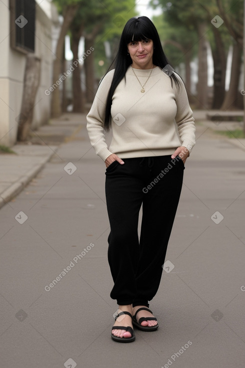 Uruguayan 45 years female with  black hair