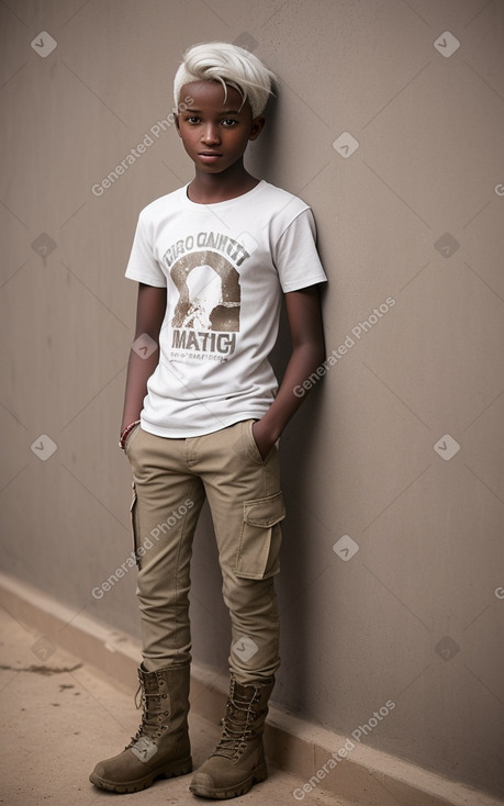 Malian teenager boy with  white hair