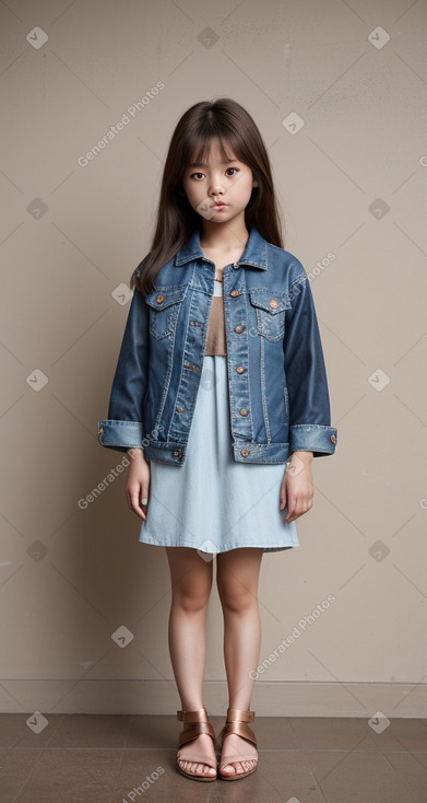 South korean child female with  brown hair