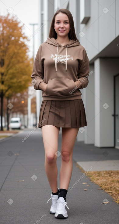 Caucasian adult female with  brown hair