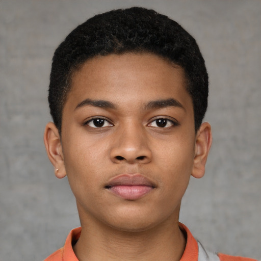 Neutral black child male with short  brown hair and brown eyes