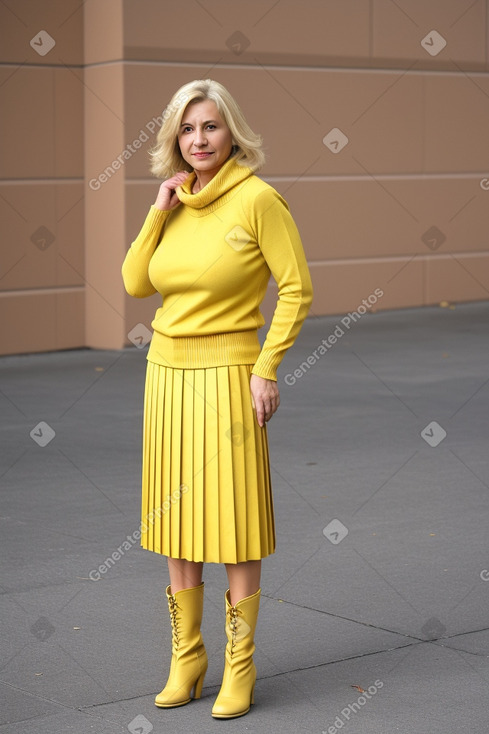 Bulgarian middle-aged female with  blonde hair