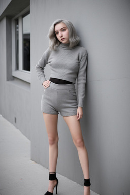 Slovenian teenager girl with  gray hair