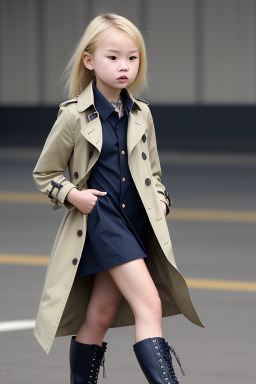 Chinese child girl with  blonde hair