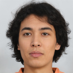 Neutral asian young-adult male with short  brown hair and brown eyes