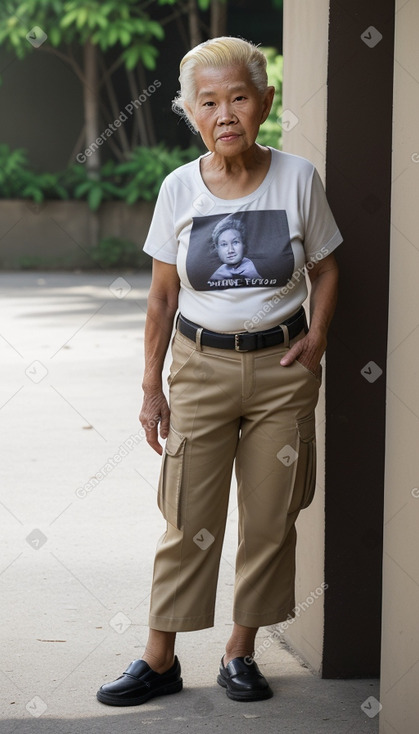 Filipino elderly female with  blonde hair