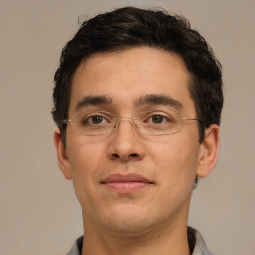 Neutral white adult male with short  brown hair and brown eyes