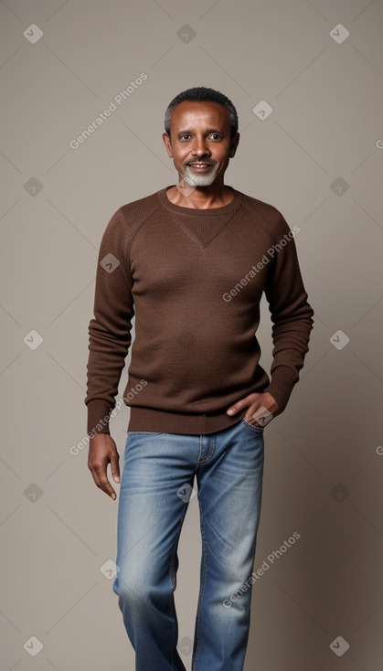 Ethiopian middle-aged male with  brown hair