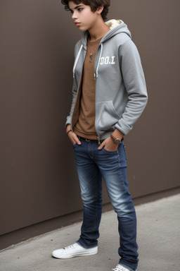 Brazilian teenager boy with  brown hair