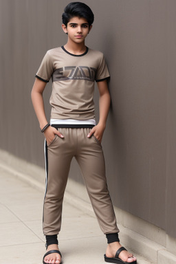 Qatari teenager boy with  black hair