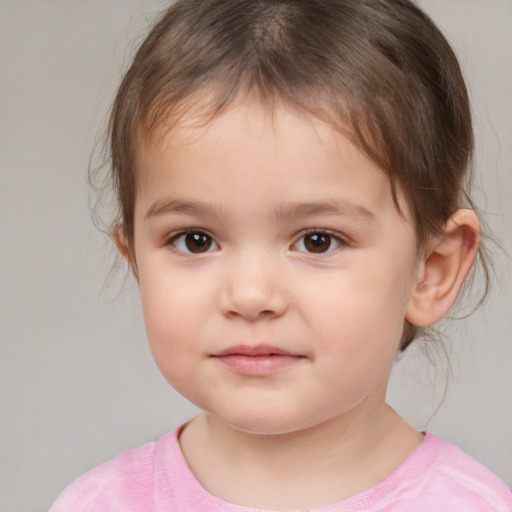 Neutral white child male with medium  brown hair and brown eyes