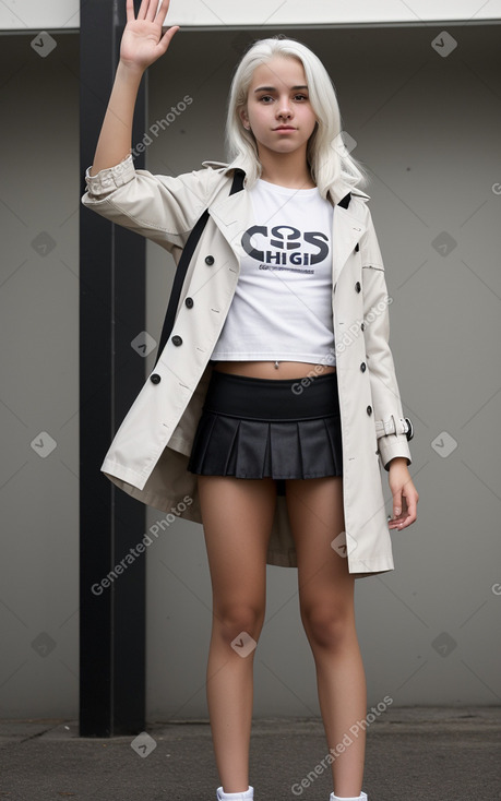 Costa rican teenager girl with  white hair