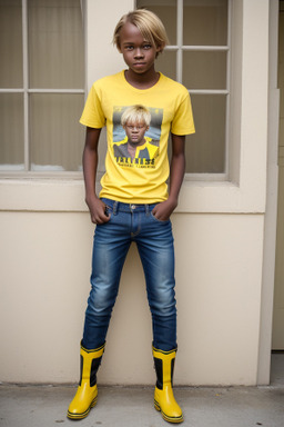 Zimbabwean teenager boy with  blonde hair