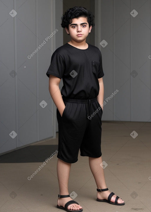 Iraqi teenager boy with  black hair