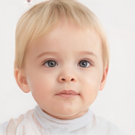 Neutral white child female with medium  brown hair and blue eyes