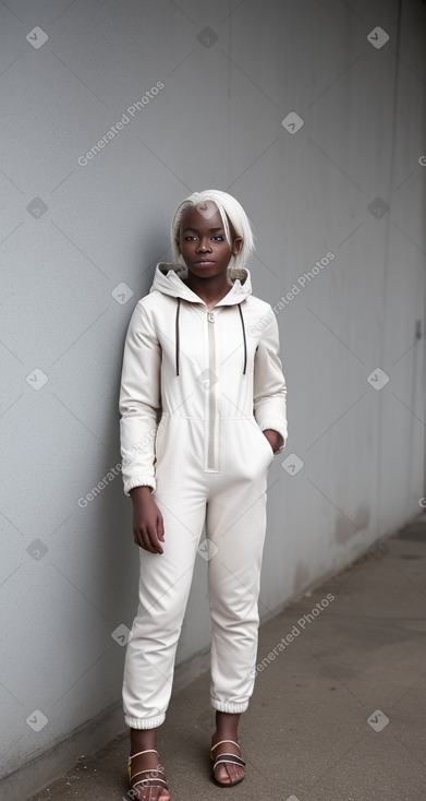 Teenager girl with  white hair