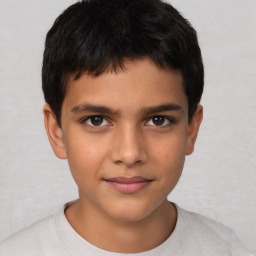 Neutral white child male with short  brown hair and brown eyes