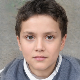 Neutral white child male with short  brown hair and brown eyes