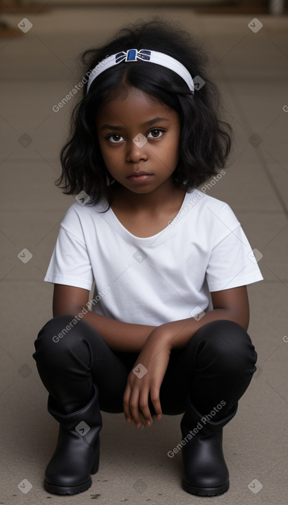 African american child girl with  black hair