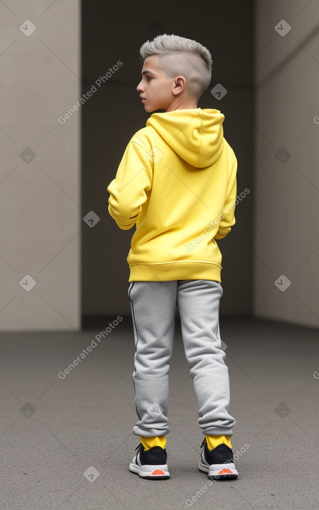 Macedonian child boy with  gray hair